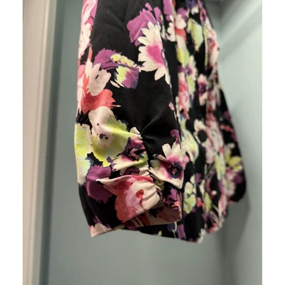 Candie's Abstract Floral Long Sleeve Blazer Size M Career Button Jacket Top - Picture 3 of 3